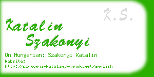 katalin szakonyi business card